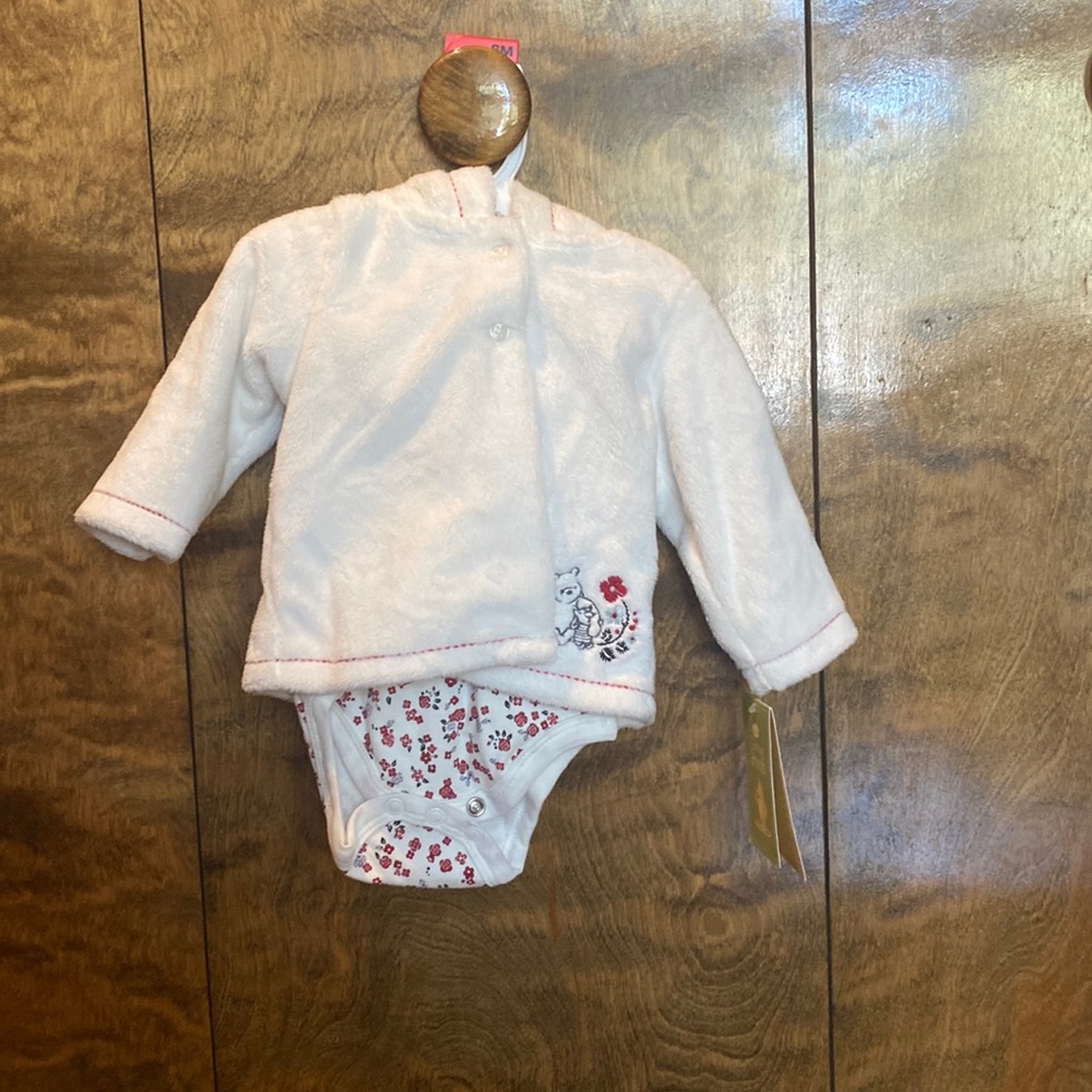 Disney Pooh one piece and fuzzy jacket